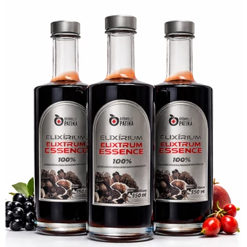 Elixírium ULTRA ESSENCE-EXTRA magas polifenol tartalmú étrend-kiegészítő, 100% gyümölcs szuperkoncentrátum 3x350ml