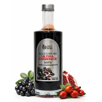 Elixírium ULTRA ESSENCE-EXTRA magas polifenol tartalmú étrend-kiegészítő, 100% gyümölcs szuperkoncentrátum 350ml