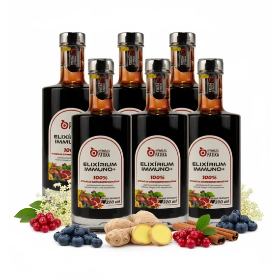 Elixírium Immuno+ 8 féle összetevővel 6x350 ml