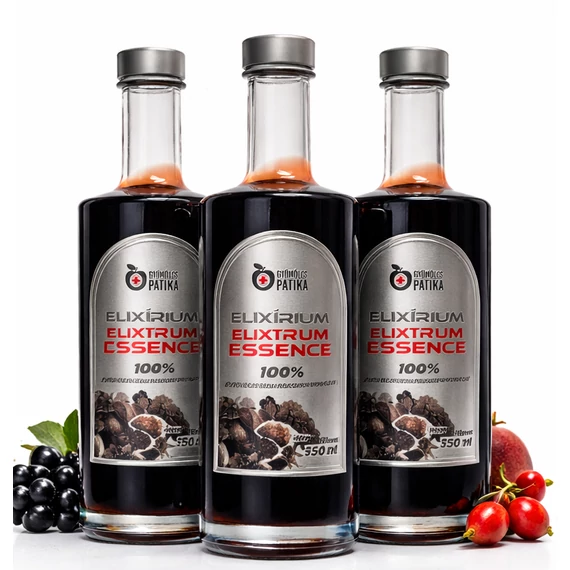 Elixírium ULTRA ESSENCE-EXTRA magas polifenol tartalmú étrend-kiegészítő, 100% gyümölcs szuperkoncentrátum 3x350ml